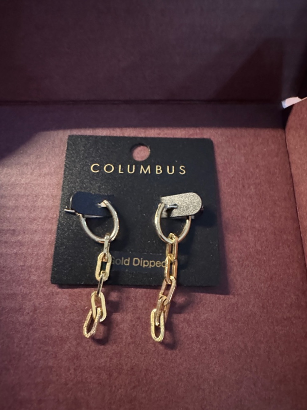 Columbus Gold Chain Link Drop Earrings - Gold